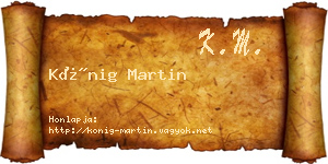Kőnig Martin névjegykártya