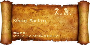 Kőnig Martin névjegykártya
